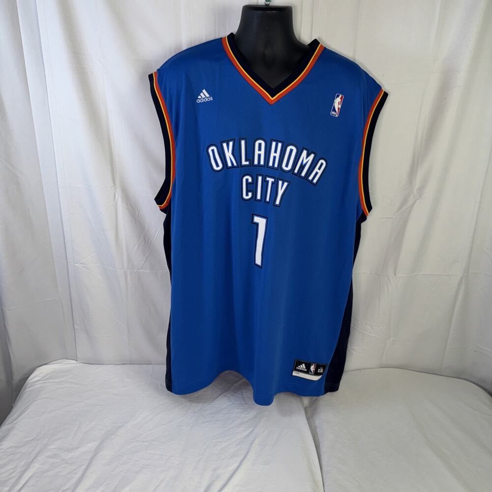 Adidas Okc Thunder # 1 “ Chesapeake”Jersey Xxl Blue